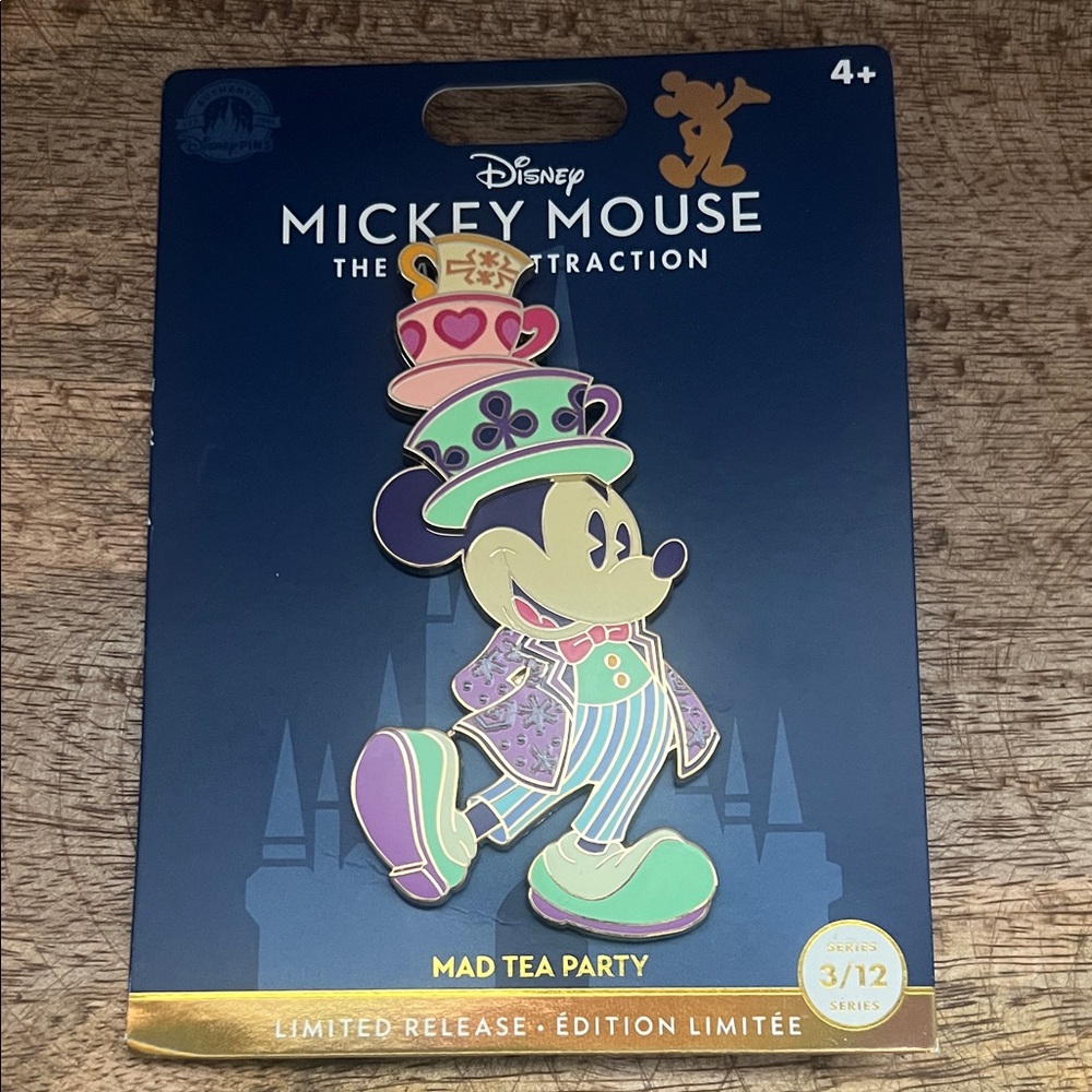 Disney Mad Tea Party Mickey Mouse Pin with Pastel Colors